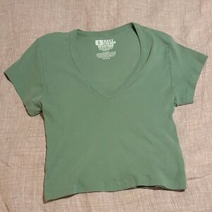 Big Bud Press Short Sleeve V-Neck Tee in Sage Green